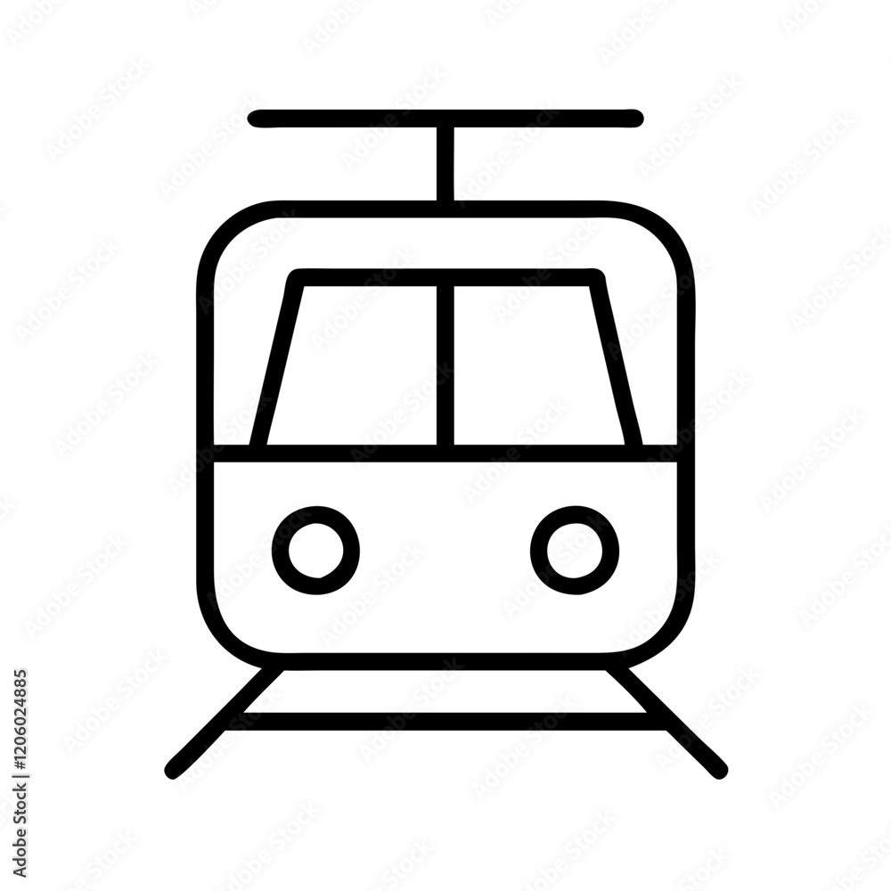 tram icon, tram line art - simple line art of tram, perfect for tram logos and icons tram icon, tram line art - simple line art of tram, perfect for tram logos and icons