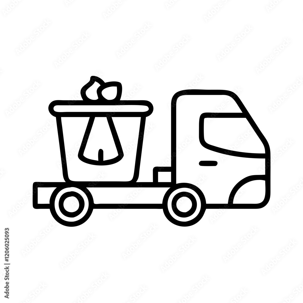 trash collection icon, trash collection line art - simple line art of trash collection, perfect for trash collection logos and icons trash collection icon, trash collection line art - simple line art of trash collection, perfect for trash collection logos and icons