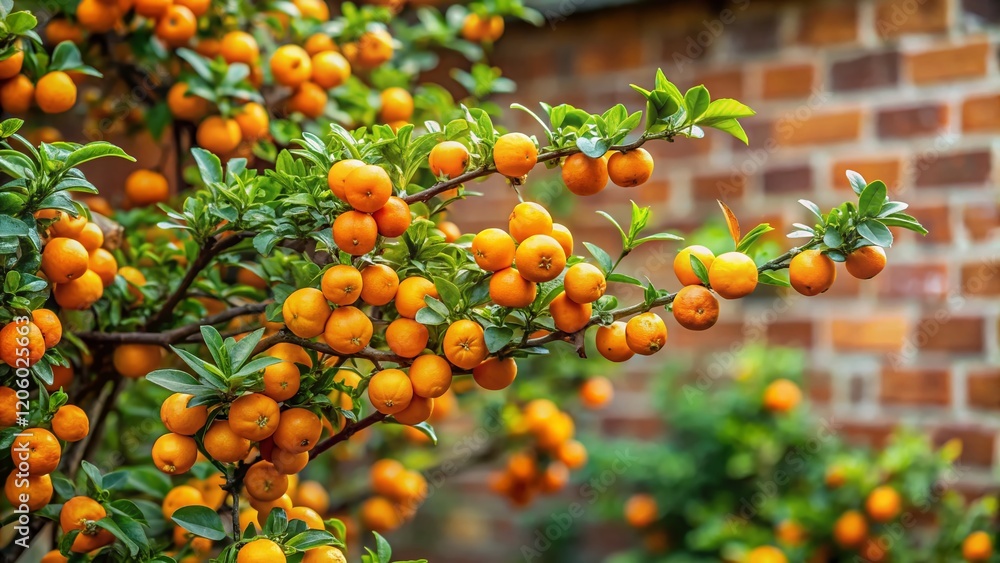 Hardy Orange Bush, Poncirus trifoliata, Urban Garden, Winter Citrus, Botanical Photography Hardy Orange Bush, Poncirus trifoliata, Urban Garden, Winter Citrus, Botanical Photography