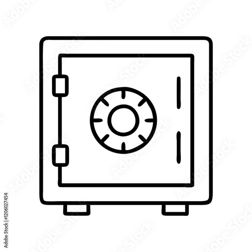 vault door icon, vault door line art - simple line art of vault door, perfect for vault door logos and icons