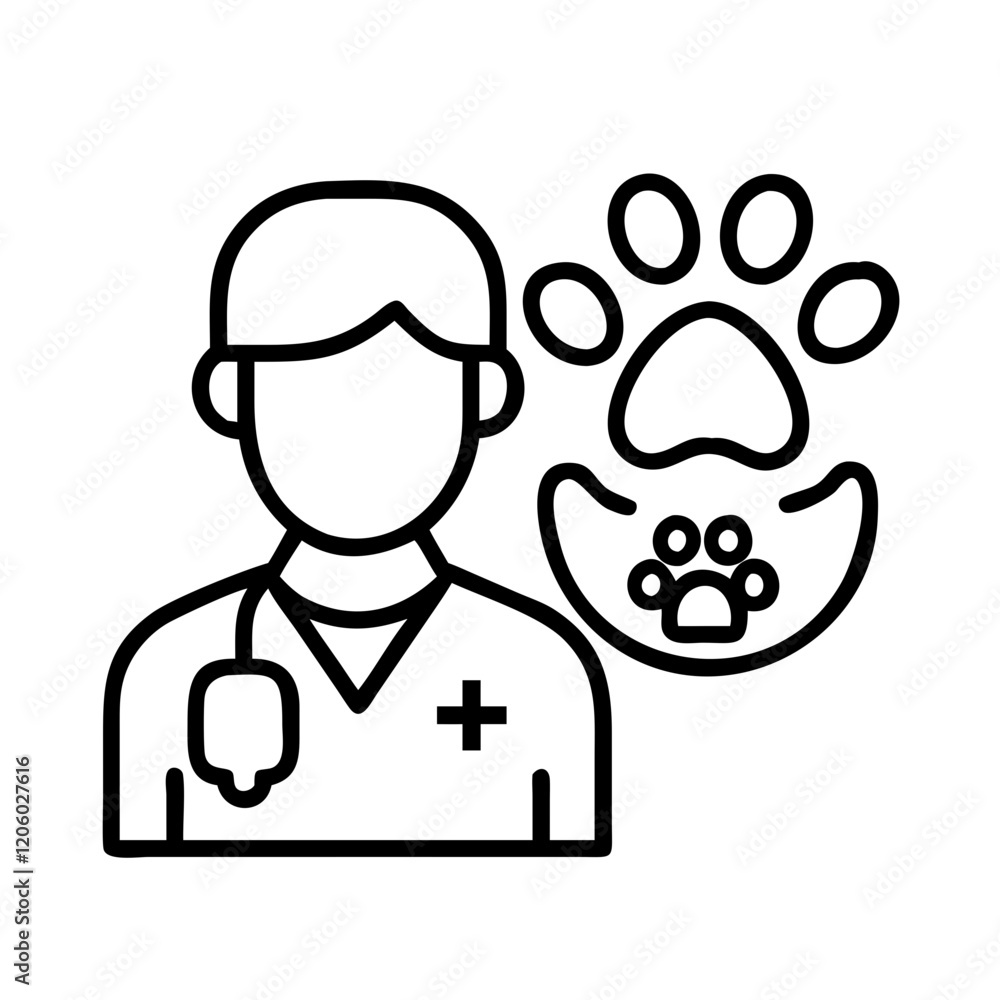 vet icon, vet line art - simple line art of vet, perfect for vet logos and icons vet icon, vet line art - simple line art of vet, perfect for vet logos and icons