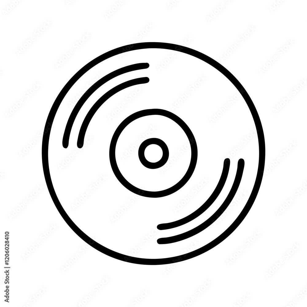 vinyl record icon, vinyl record line art - simple line art of vinyl record, perfect for vinyl record logos and icons vinyl record icon, vinyl record line art - simple line art of vinyl record, perfect for vinyl record logos and icons