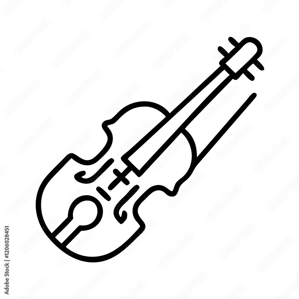 Obraz premium violin icon, violin line art - simple line art of violin, perfect for violin logos and icons