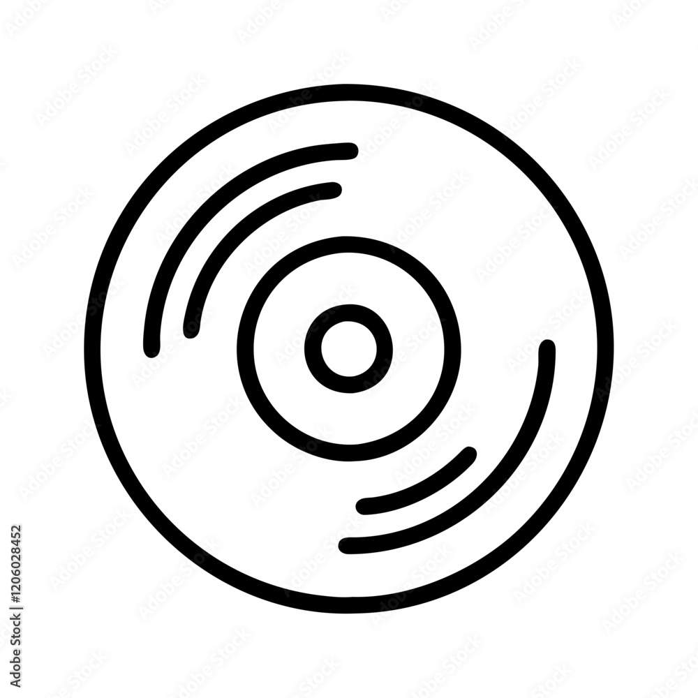 vinyl record icon, vinyl record line art - simple line art of vinyl record, perfect for vinyl record logos and icons vinyl record icon, vinyl record line art - simple line art of vinyl record, perfect for vinyl record logos and icons