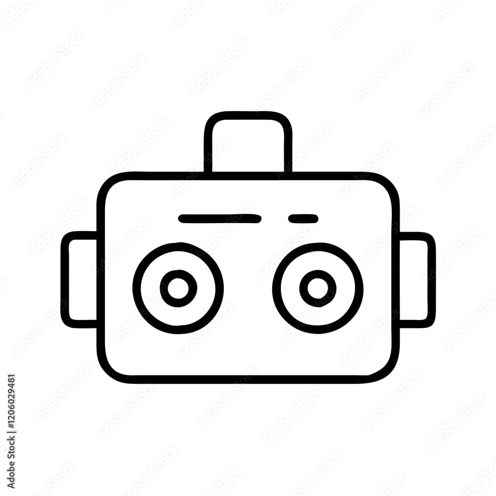vr camera icon, vr camera line art - simple line art of vr camera, perfect for vr camera logos and icons vr camera icon, vr camera line art - simple line art of vr camera, perfect for vr camera logos and icons