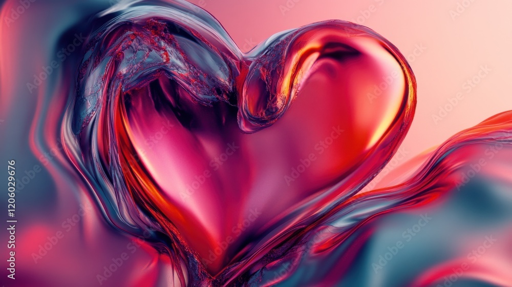 Fototapeta premium Colorful Abstract Heart Design Illustrating Love and Affection