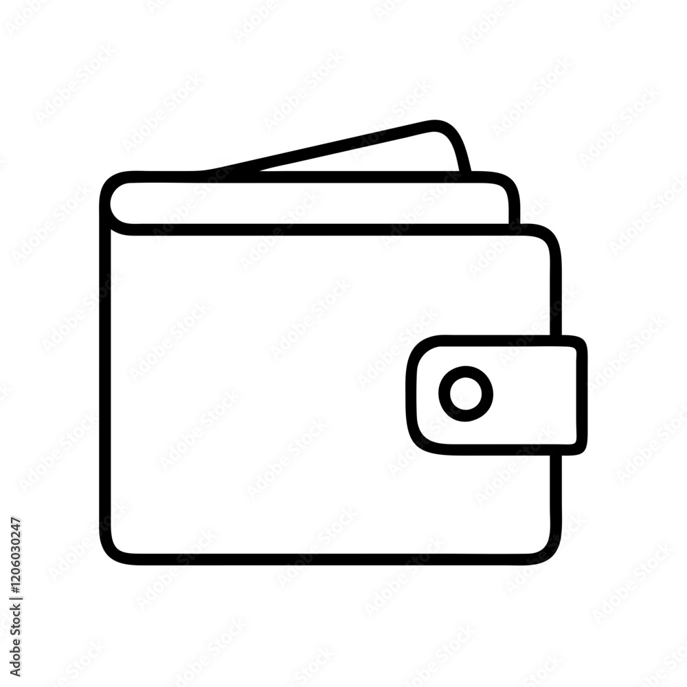 wallet icon, wallet line art - simple line art of wallet, perfect for wallet logos and icons wallet icon, wallet line art - simple line art of wallet, perfect for wallet logos and icons
