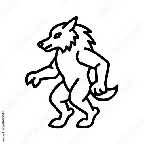 werewolf icon, werewolf line art - simple line art of werewolf, perfect for werewolf logos and icons