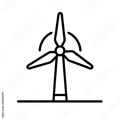 wind turbine icon, wind turbine line art - simple line art of wind turbine, perfect for wind turbine logos and icons