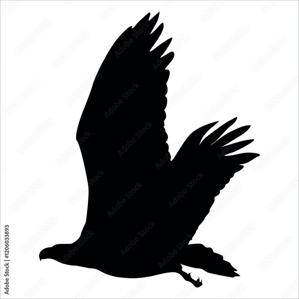 Obraz premium American Eagle Bird Silhouette Vector illustration