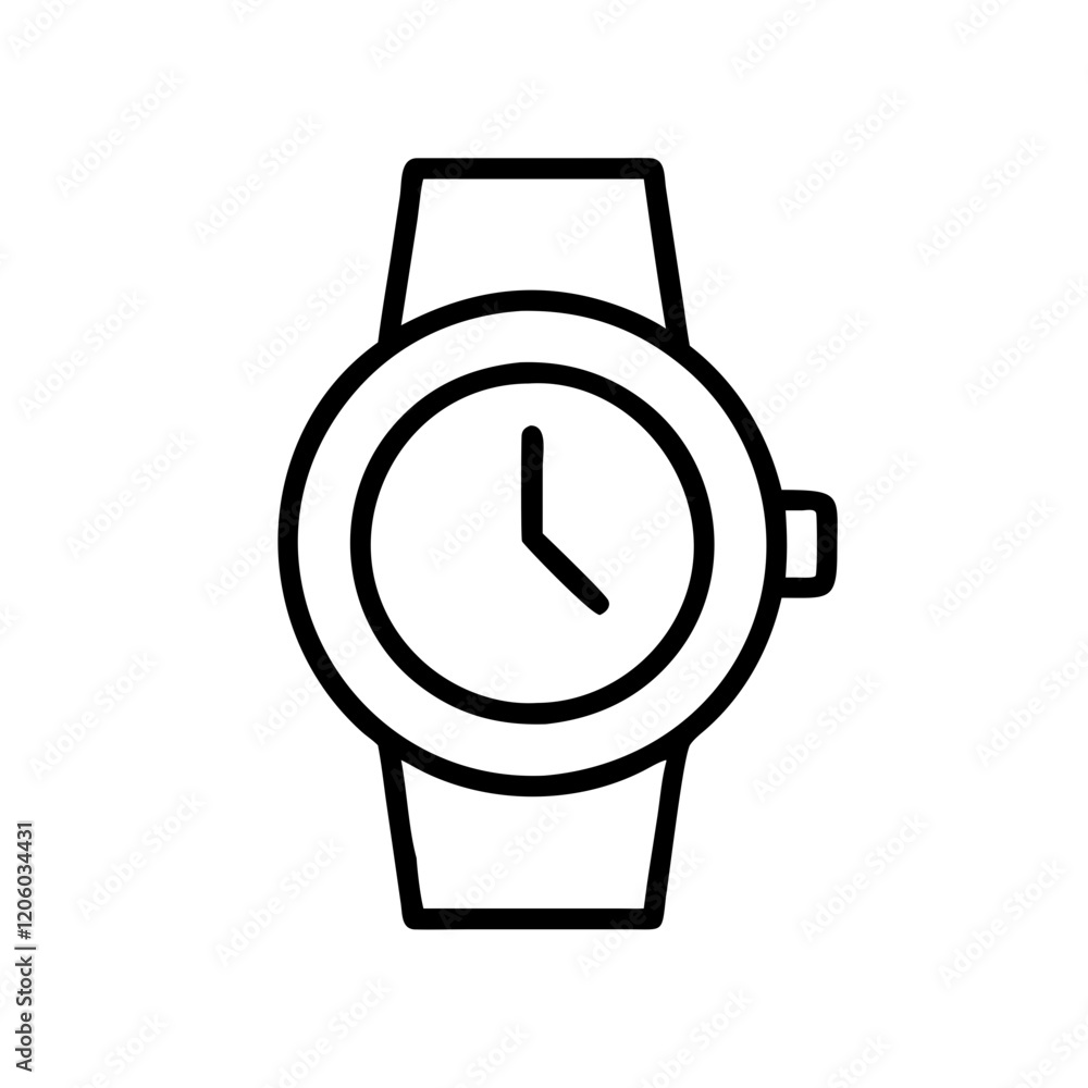 wristwatch icon, wristwatch line art - simple line art of wristwatch, perfect for wristwatch logos and icons wristwatch icon, wristwatch line art - simple line art of wristwatch, perfect for wristwatch logos and icons