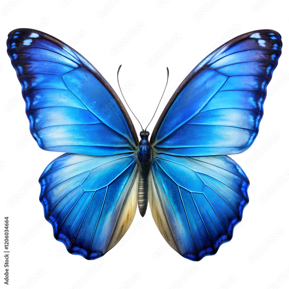 Obraz premium Azure Wings: A Stunning Close-Up of a Vibrant Blue Butterfly macro color fauna field insect nature 