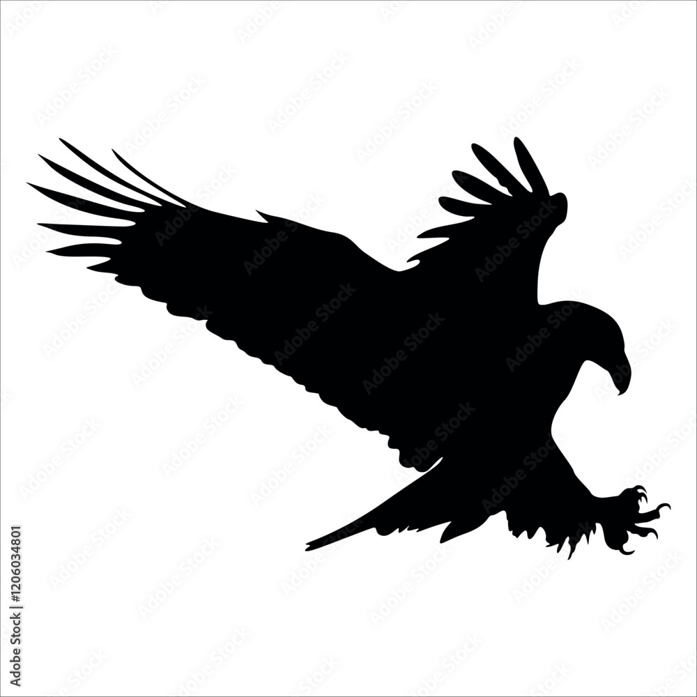 Obraz premium American Eagle Bird Silhouette Vector illustration