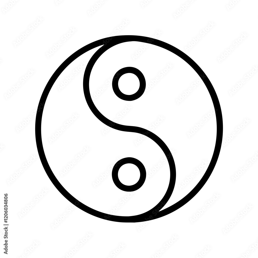 yin yang icon, yin yang line art - simple line art of yin yang, perfect for yin yang logos and icons yin yang icon, yin yang line art - simple line art of yin yang, perfect for yin yang logos and icons