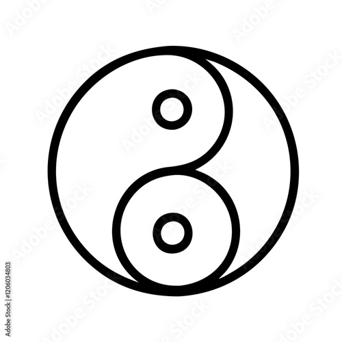 yin yang icon, yin yang line art - simple line art of yin yang, perfect for yin yang logos and icons