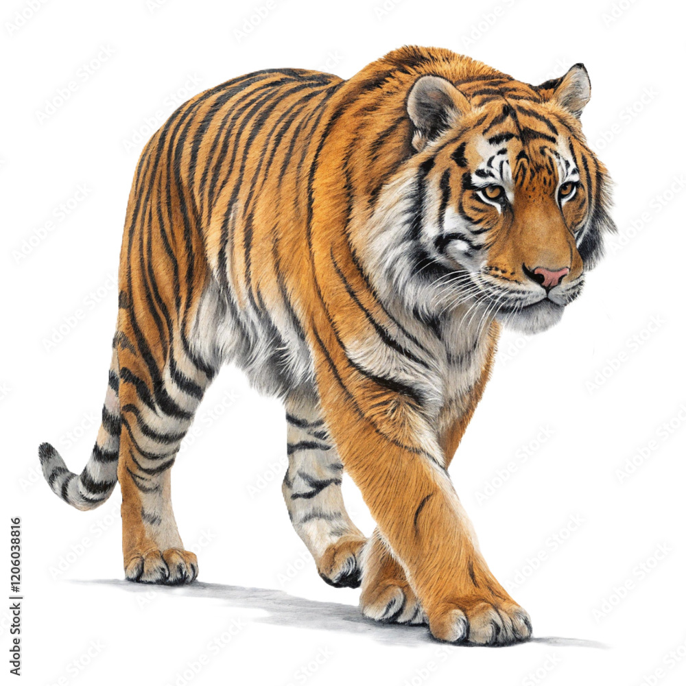 Fototapeta premium tiger isolated on white background