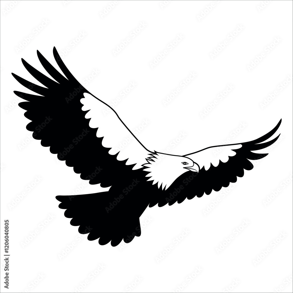 Obraz premium American Eagle Bird Silhouette Vector illustration