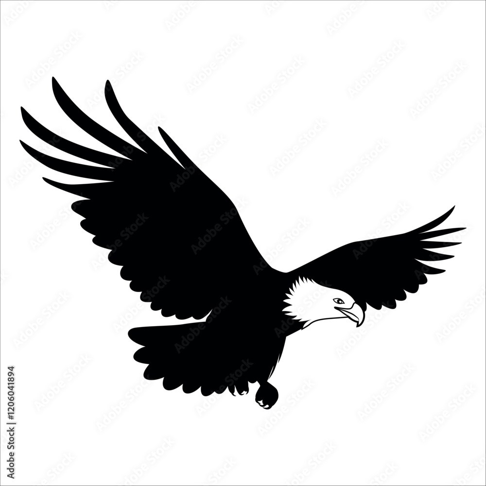 American Eagle Bird Silhouette Vector illustration