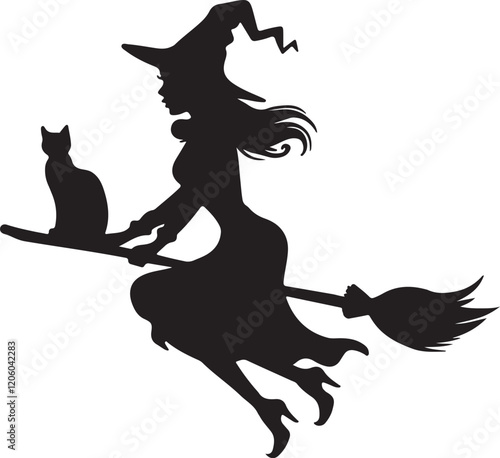 witches cat silhouette victor design.