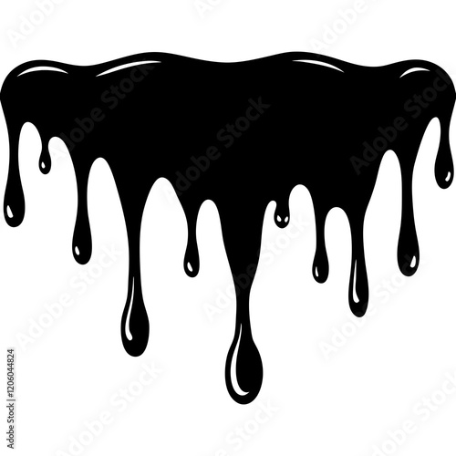  Current drops silhouette. Inks, paint, liquid, oil, molten circles Vector illustration 