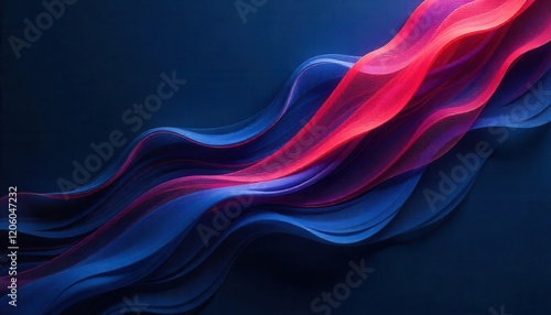 Abstract Flowing Lines in Blue and Red Hues
