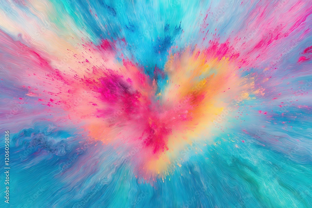 Abstract Heart with a Vibrant Colorful Explosion of Energy Abstract Heart with a Vibrant Colorful Explosion of Energy