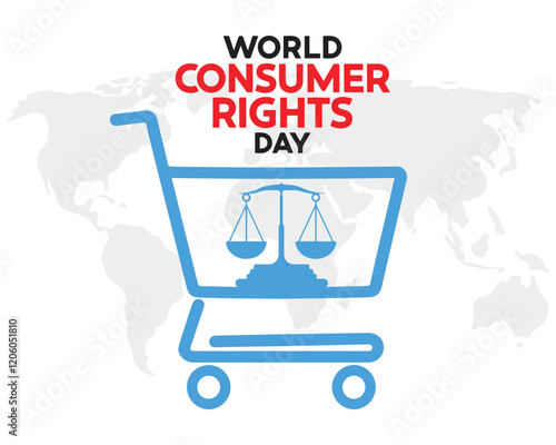 World consumer rights day 15 march. logo design.