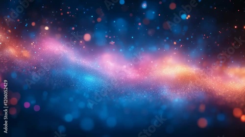 Dynamic cosmic light dance through vibrant nebula with twinkling stars