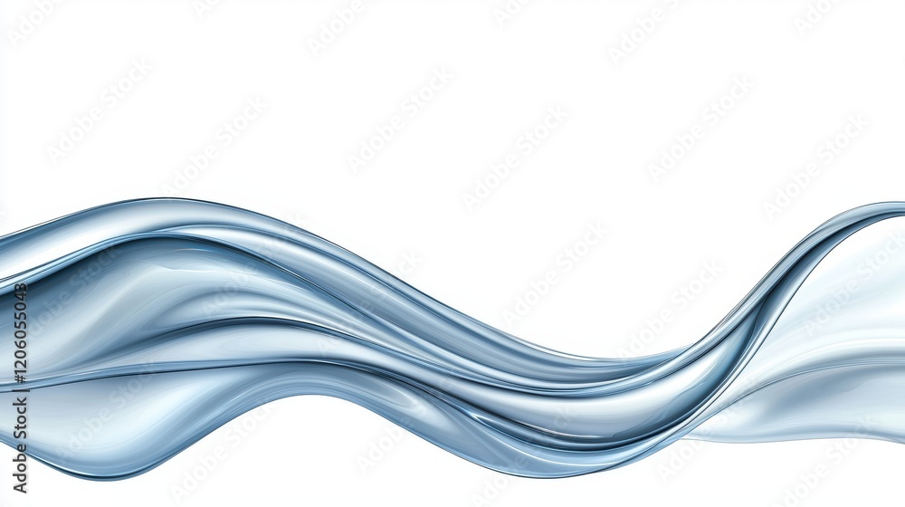 Naklejka premium Elegant Blue Waves Flowing Across a Minimalist Background