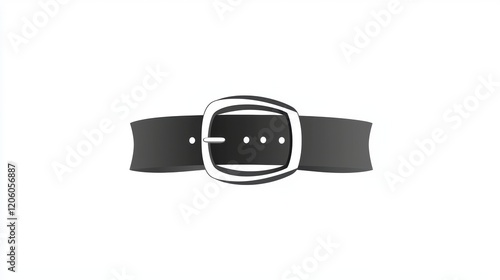 Stylish Black Belt with Elegant Silver Buckle for Fashion Accessories photo