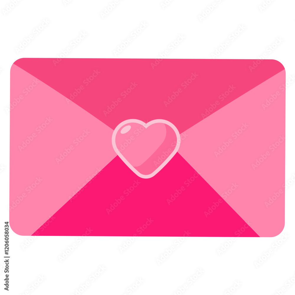 Pink envelope with heart Pink envelope with heart