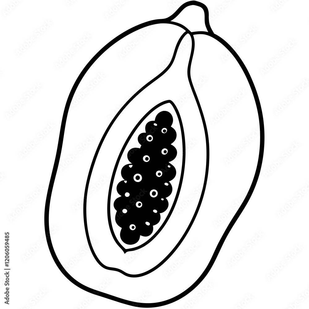 Minimalist Papaya Vector Design Minimalist Papaya Vector Design