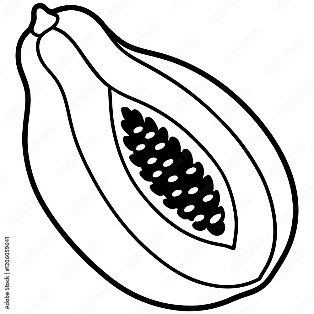 Minimalist Papaya Vector Design Minimalist Papaya Vector Design