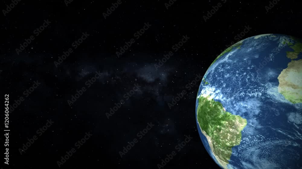 Planet earth from space. World globe spinning slowly animation. Planet ...