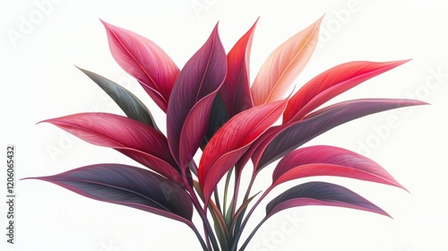 Vibrant Red and Green Leaves in Artistic Arrangement for Home Decor