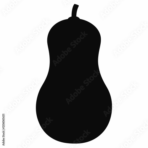 Modern Butternut Squash Black Silhouette