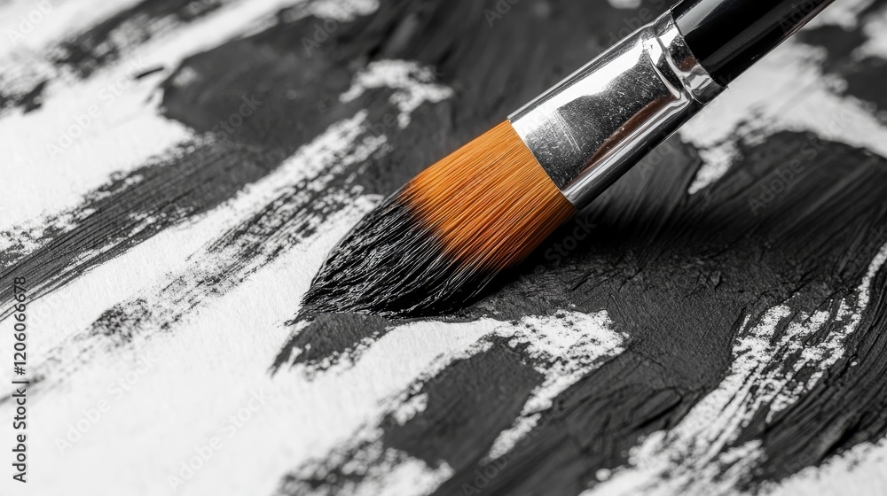 Fototapeta premium Artist brush in sketch composition background