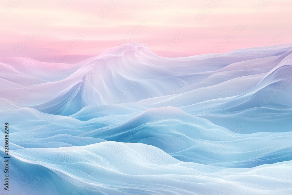 Obraz premium Serene landscape of soft pastel waves creating a dreamy atmosphere