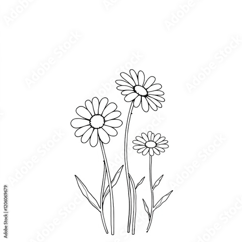 Wallpaper Mural Black and white delicate flower coloring Page Torontodigital.ca
