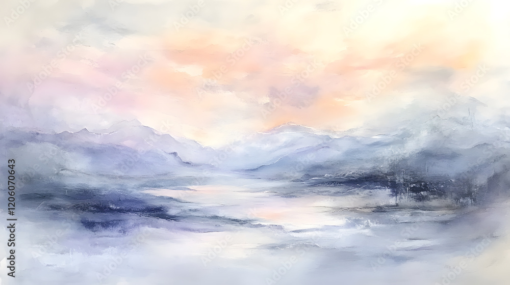 Dreamlike horizon with gentle mist and calming hues. Dreamlike horizon with gentle mist and calming hues.