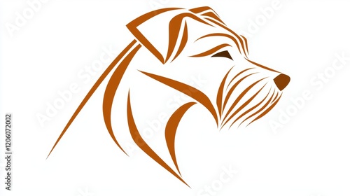 Elegant Line Art Illustration of a Dog's Profile in Warm Tones photo