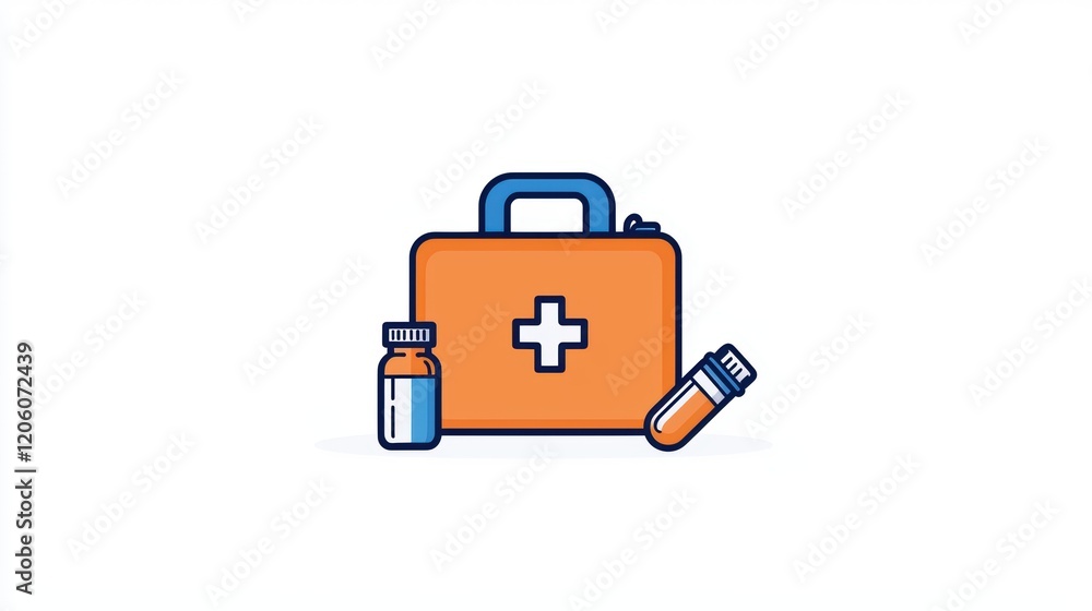 Essential Medical Kit with Vials and Test Tubes for First Aid Essential Medical Kit with Vials and Test Tubes for First Aid