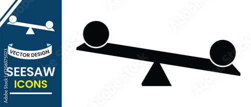 Balance swing icon, Seesaw icon, vector illustration,  Silhouette of balance, seesaw, childhood memoirs Vector illustration. Equal and unequal weight, balanced and unbalanced sign and symbol design.