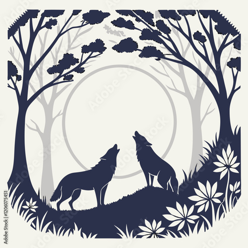  wolf-howl-mandala An intricate mandala with symmetrical patterns, perfect for art, décor, and meditation projectile