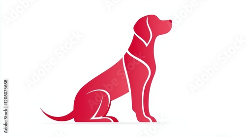 Stylish and Modern Red Dog Silhouette for Creative Projects photo