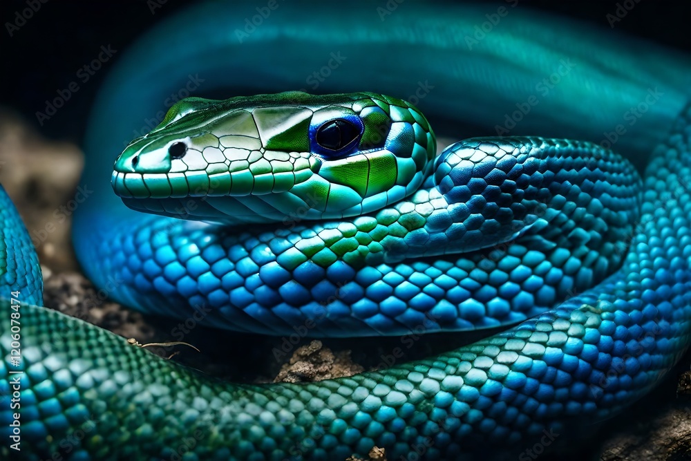 green snake on a branch