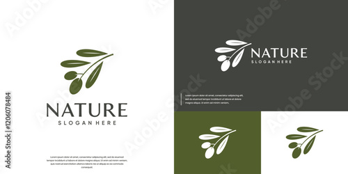 natural beauty ingredients, with the concept of olives, health, vector graphic template.