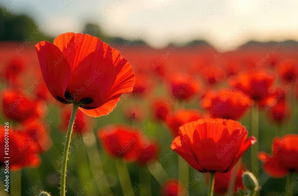 Red poppies in a poppies field. Remembrance or armistice day. Red poppies in a poppies field. Remembrance or armistice day.