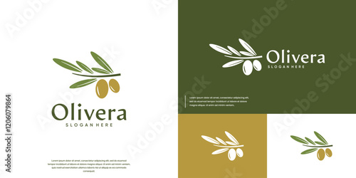 olive branch, cosmetic, health oil, logo graphic template.