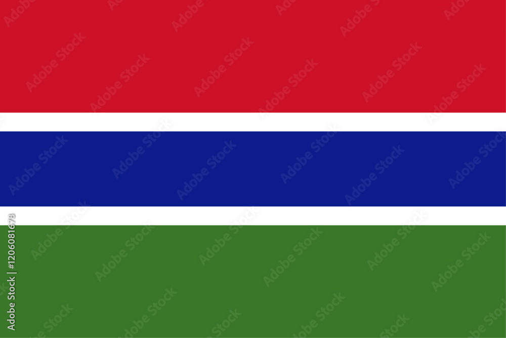 Fototapeta premium Gambia flag original color and proportions